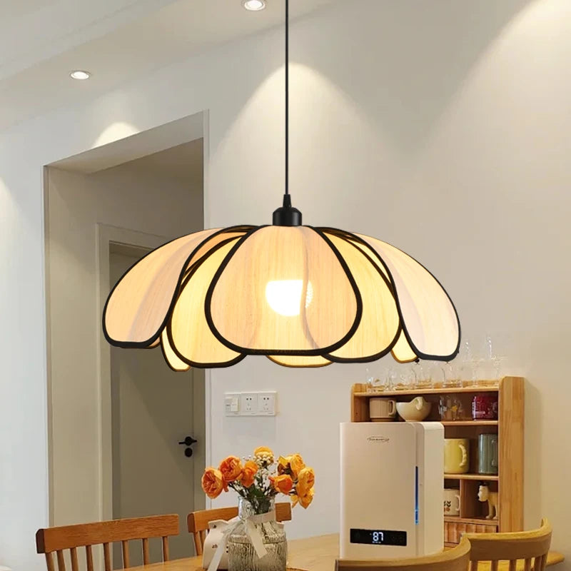 IWHD 50CM Rattan Flower LED Pendant Lamp Home Decor Indoor Bedroom